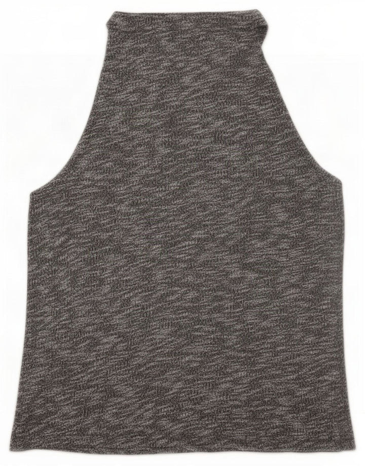 Colete feminino Topshop UK 12 poliéster manchado cinza médio