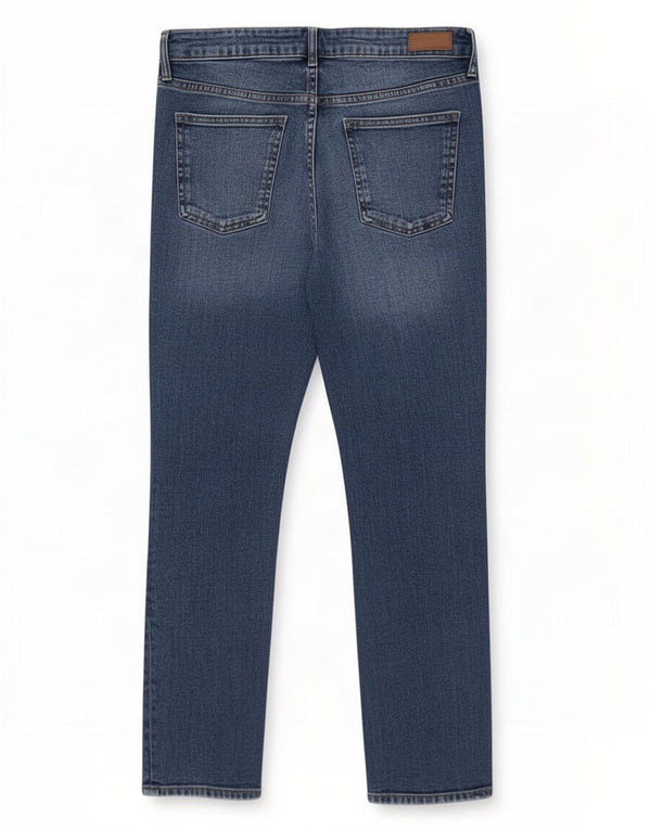 Calça jeans feminina Fat Face Westbury Slim UK 8 pequena W28 L27 algodão azul