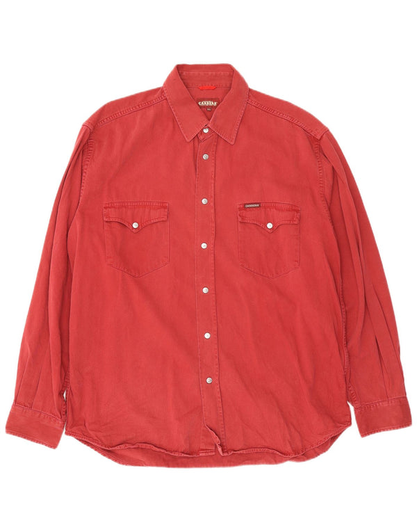 Camisa jeans masculina Carrera XL algodão vermelho