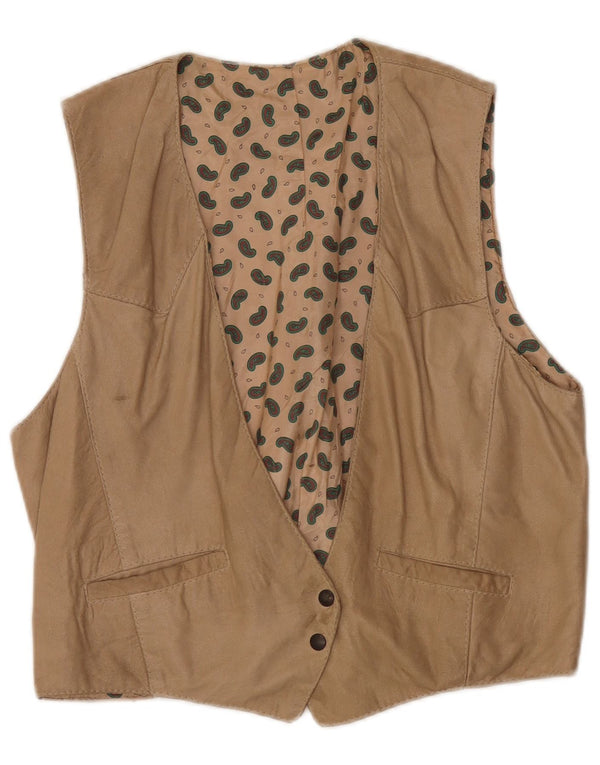 Colete feminino vintage grande bege