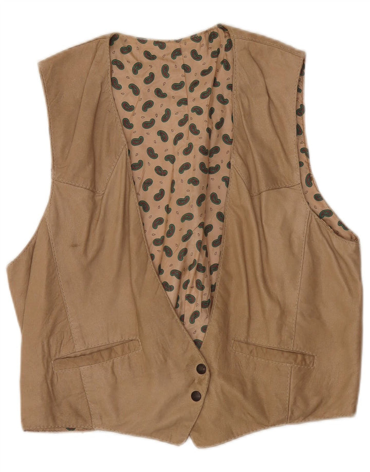 Colete feminino vintage grande bege
