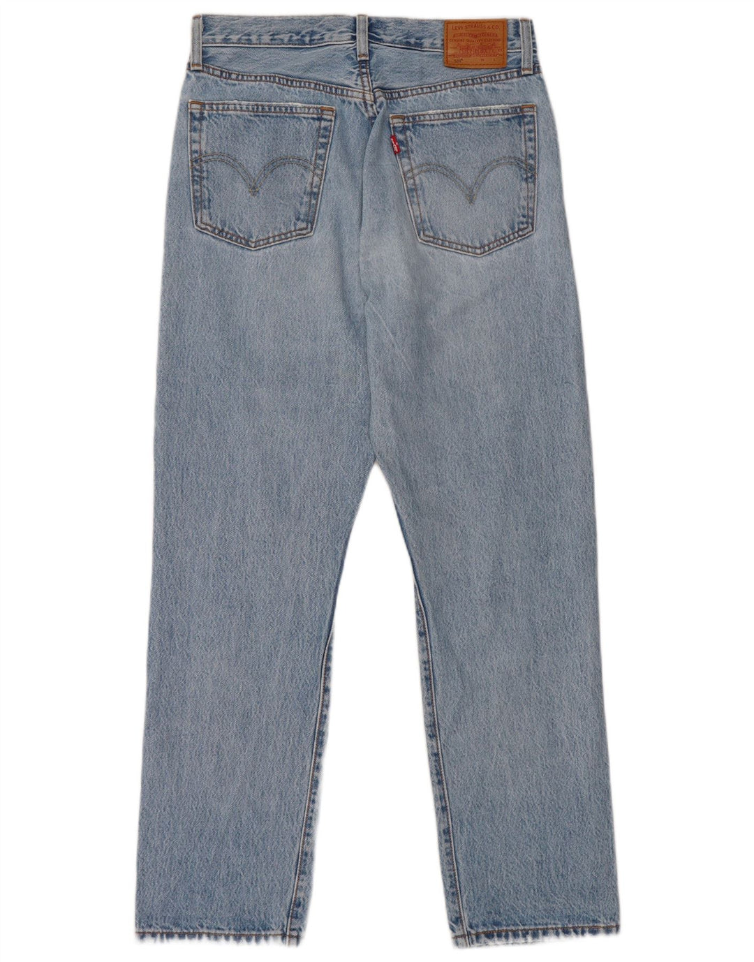 Calça Jeans Levis Feminina 501 Distressed Straight W26 L28 Azul Algodão