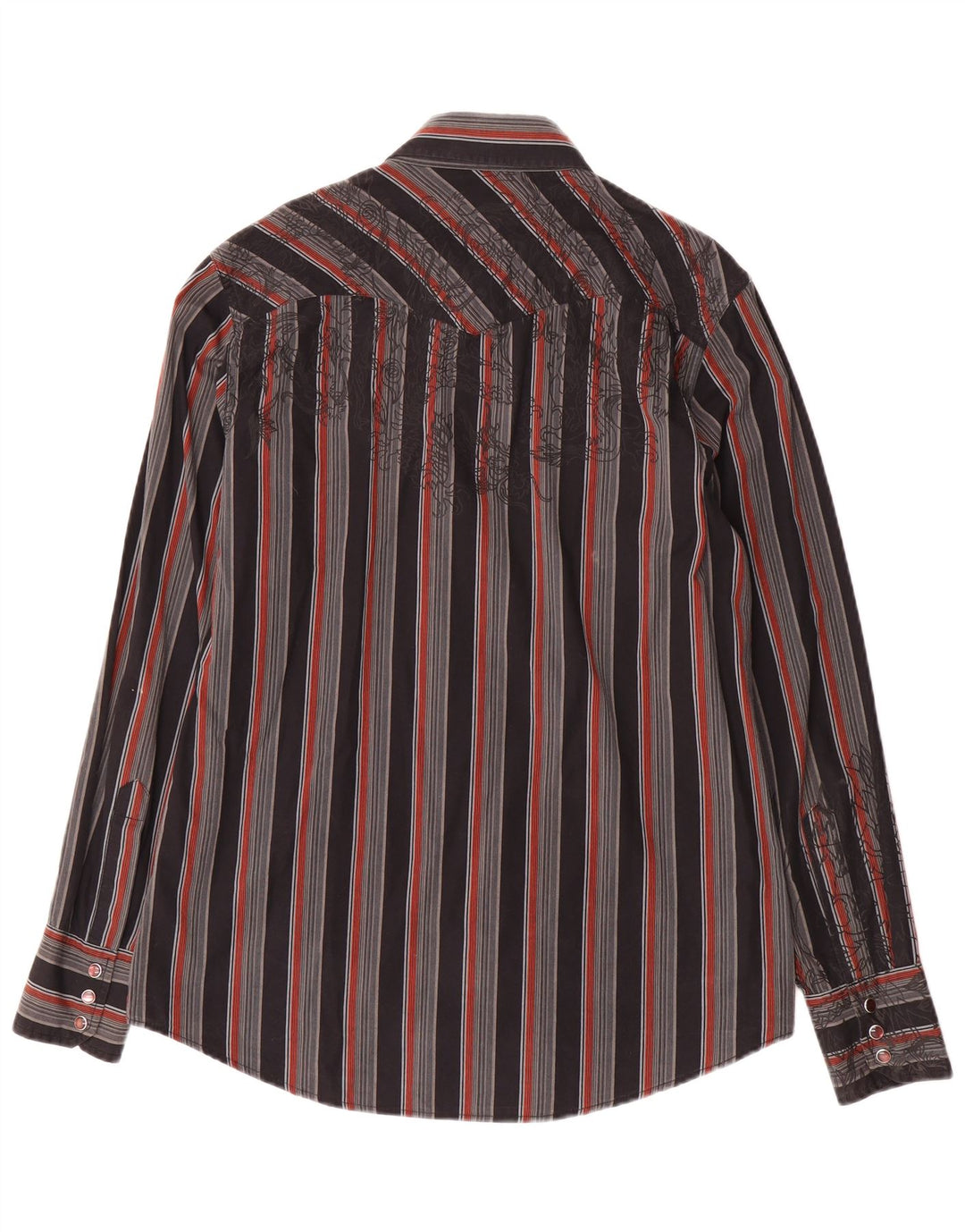 Camisa gráfica masculina CALVIN KLEIN JEANS pequena listrada preta de algodão