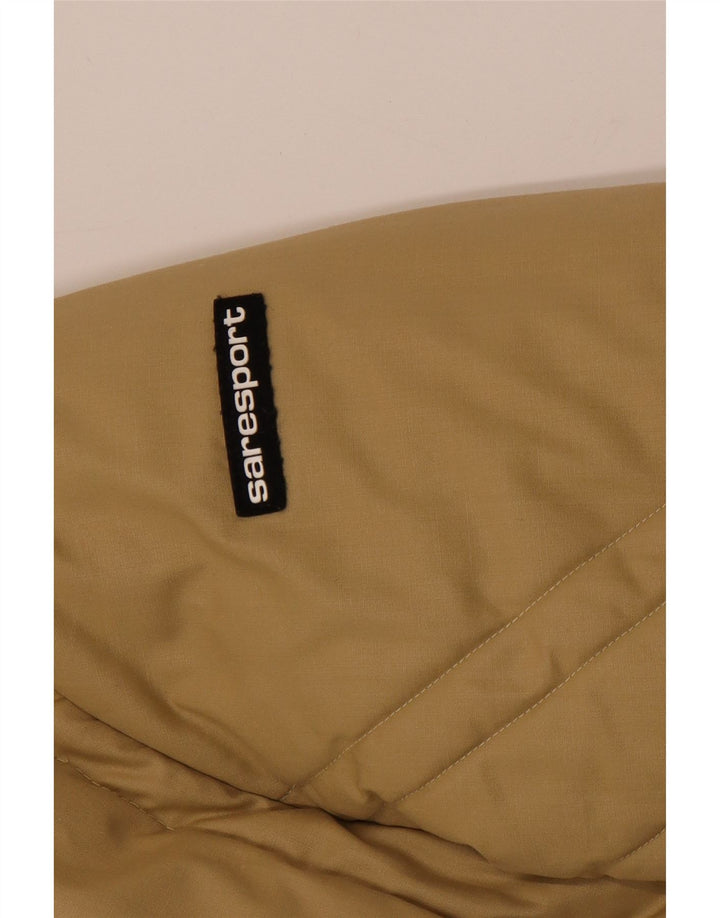 Jaqueta bomber acolchoada masculina vintage UK 38 bege médio