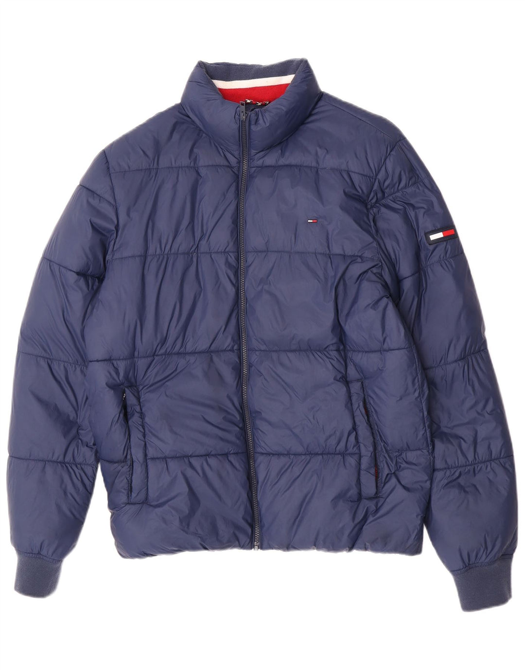 Jaqueta acolchoada masculina Tommy Hilfiger UK 40 grande azul marinho poliamida