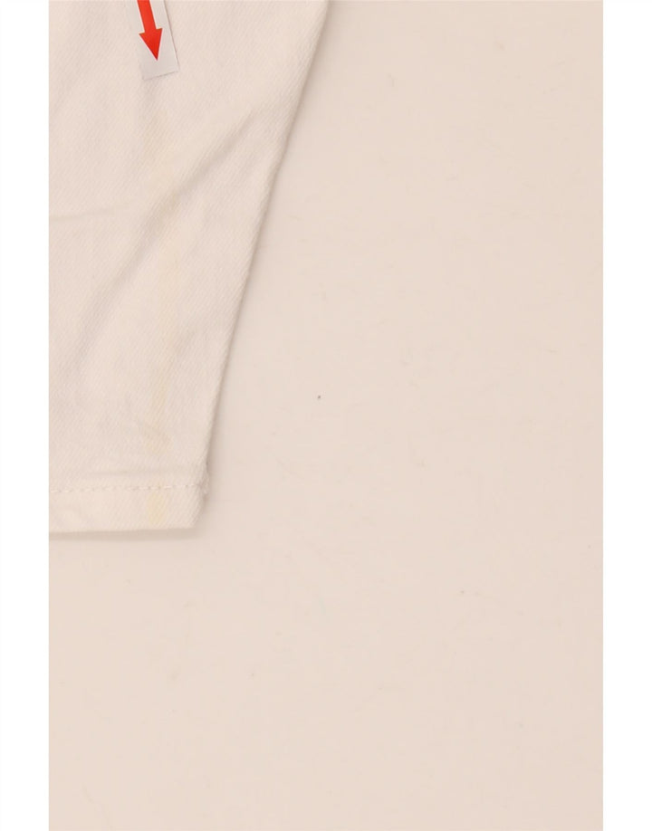 Zara Mens Denim Shorts EU 42 Grande W32 Algodão Branco