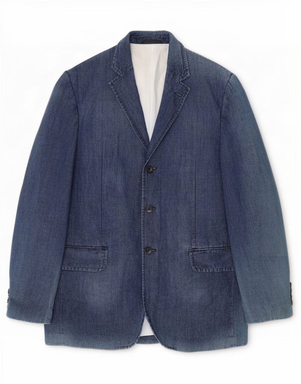 Jaqueta blazer masculina Daniele Alessandrini com 3 botões IT 54 2XL azul marinho