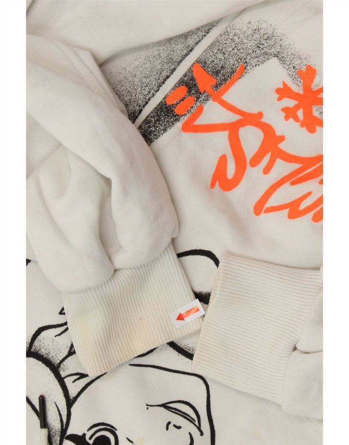 Suéter feminino com capuz gráfico Frozen da ZARA Reino Unido 10 pequeno branco