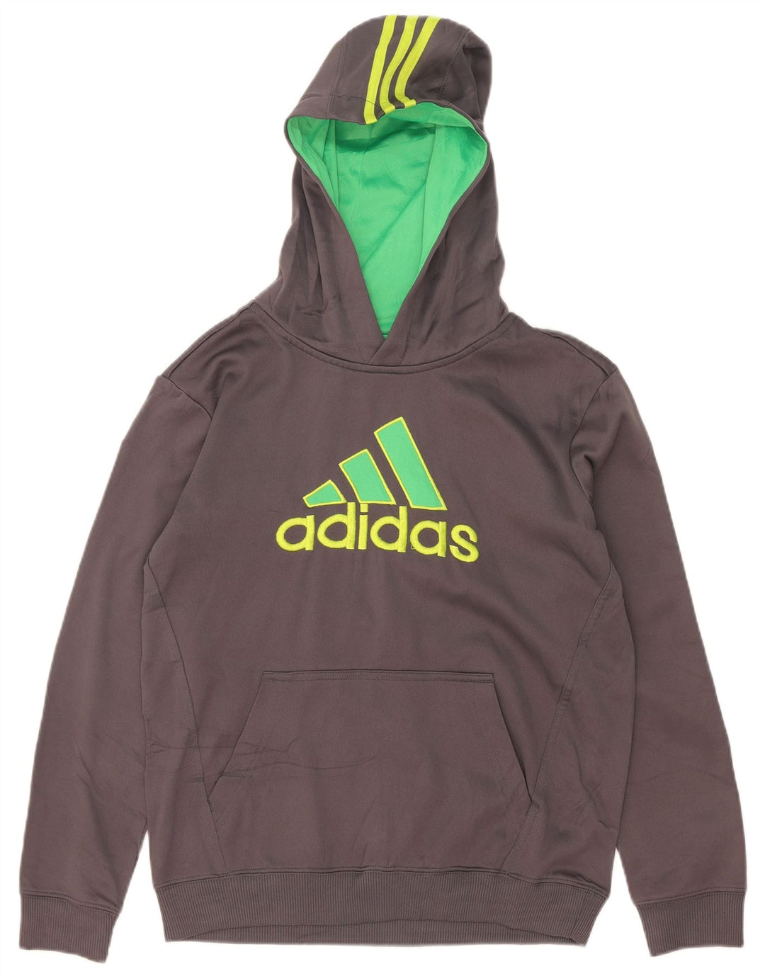 Adidas Mens Graphic Hoodie Jumper Médio Cinza Colourblock Poliéster