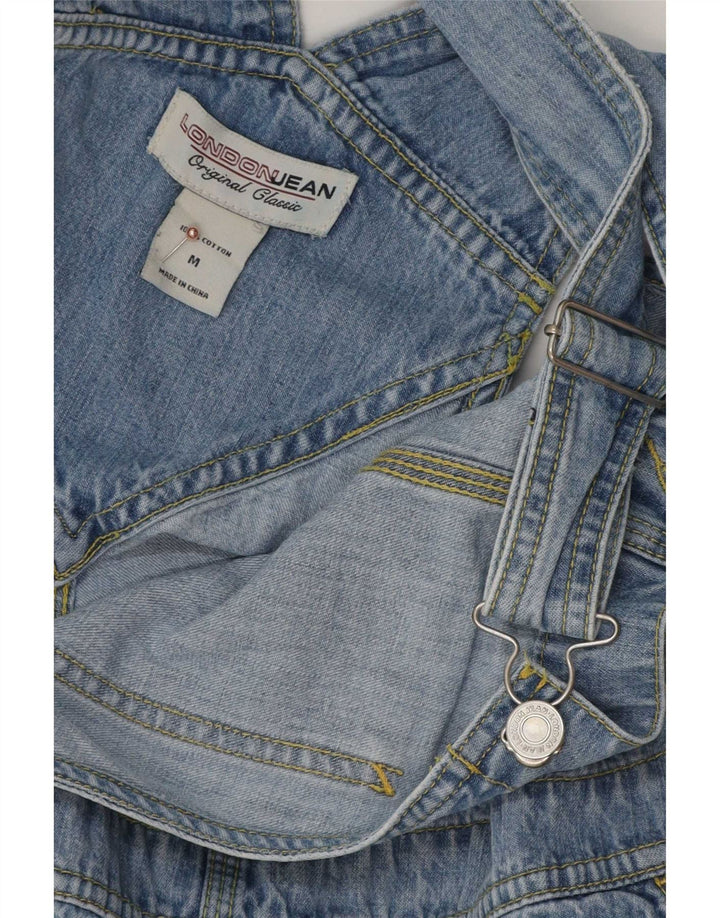 Macacão feminino vintage cargo jeans reto médio W36 L32 algodão azul