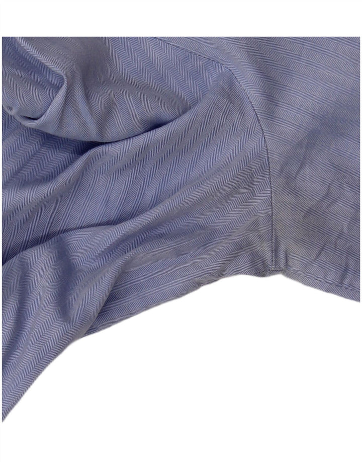 Pulôver feminino Zara Reino Unido 10 pequeno algodão espinha de peixe azul