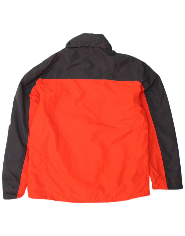 Jaqueta de chuva masculina com capuz MOUNTAIN WAREHOUSE Reino Unido 40 grande bloco colorido laranja