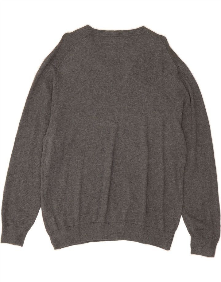 NAUTICA Mens V-Neck Jumper Sweater XL Grey Cotton Vintage Nautica and Second-Hand Nautica from Messina Hembry 