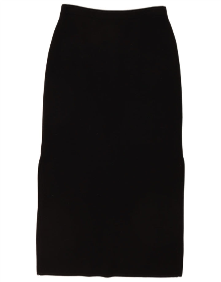 Saia maxi feminina Cristina Mazzonett média W28 lã virgem preta