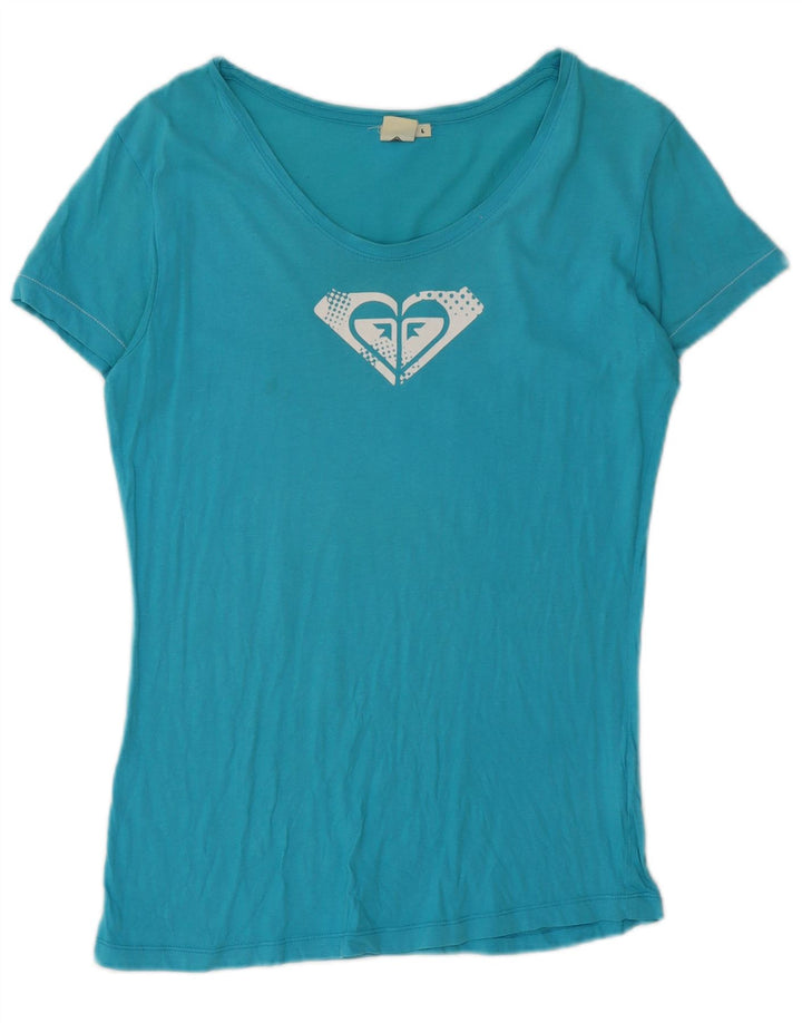 Camiseta feminina Roxy com estampa gráfica UK 16 grande algodão azul