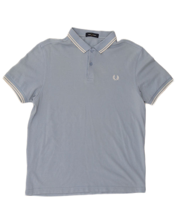 Camisa polo masculina Fred Perry grande algodão azul