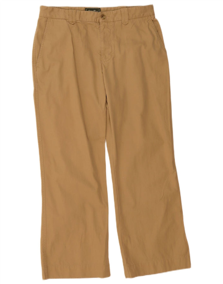 EDDIE BAUER Calça Chino Masculina Reta W33 L30 Algodão Verde