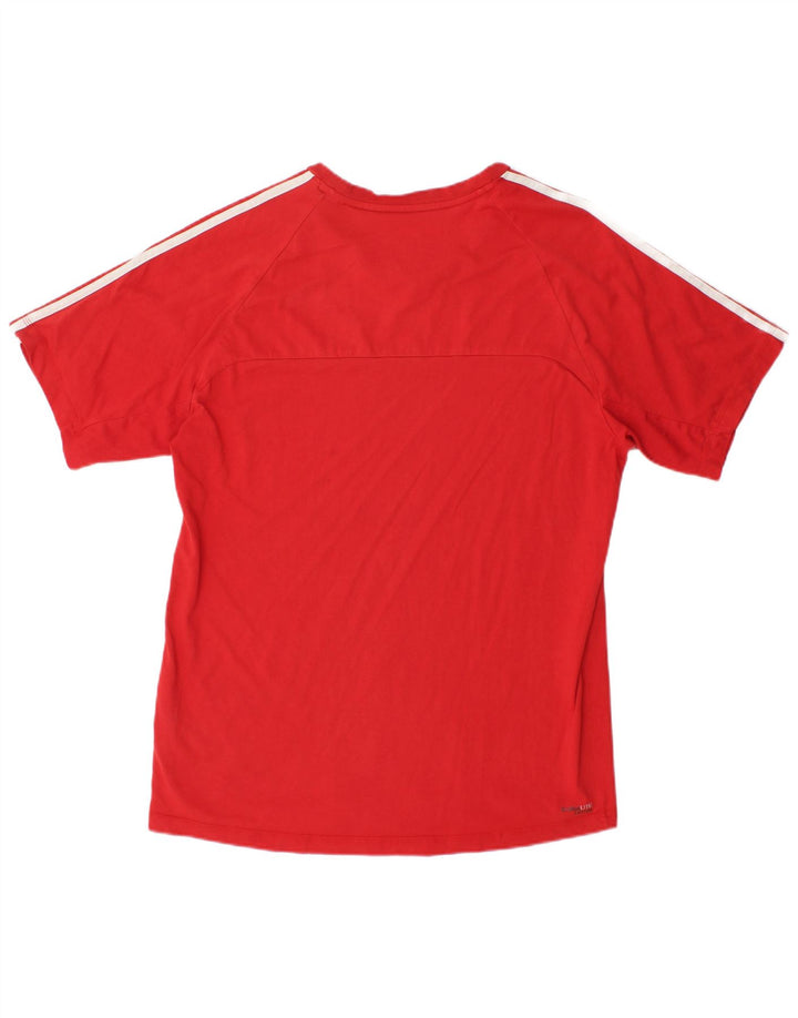 Adidas Mens Climalite Camiseta Top Grande Algodão Vermelho