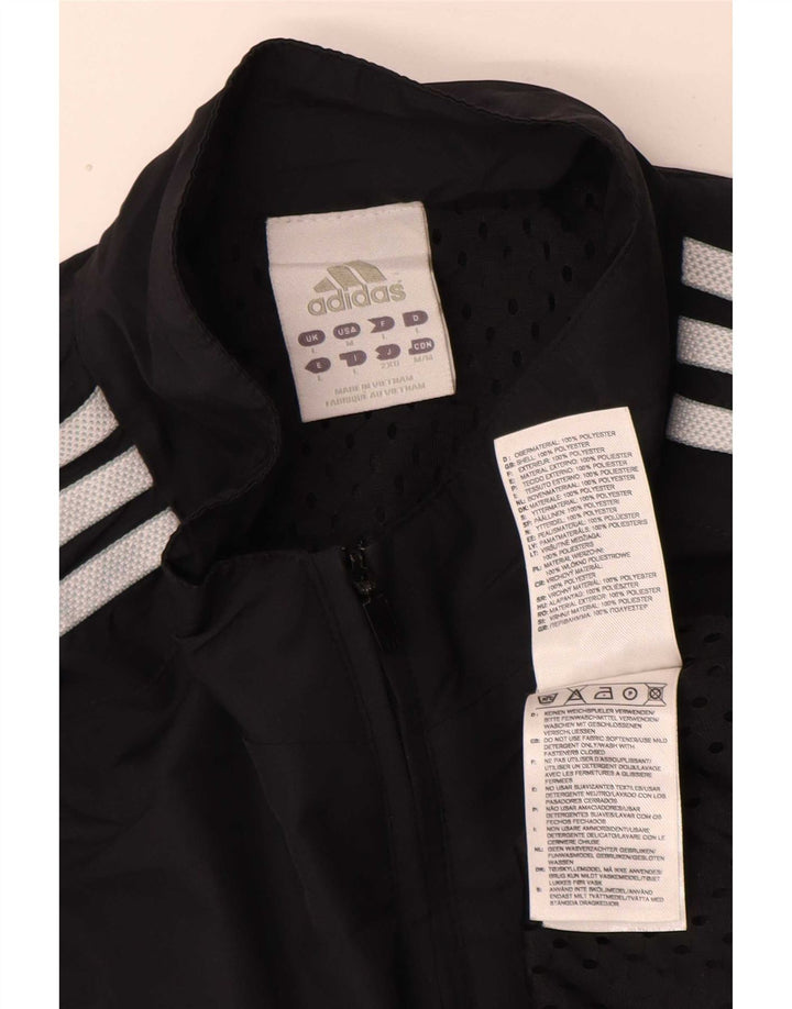 Adidas Mens Zip Neck Pullover Treino Top Grande Azul Marinho Esportes