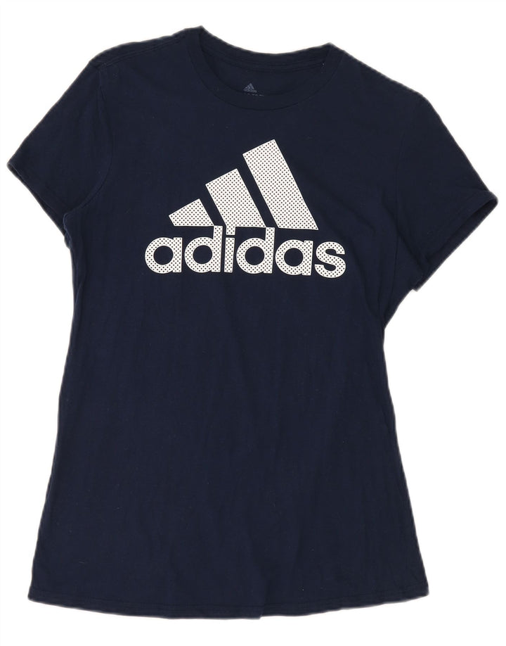Camiseta Adidas Feminina Graphic Top UK 14 Médio Azul Marinho