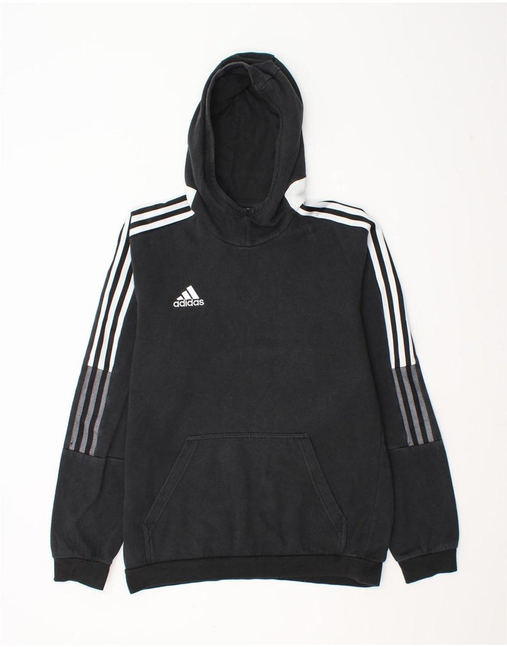 Adidas Mens Hoodie Jumper Médio Algodão Preto
