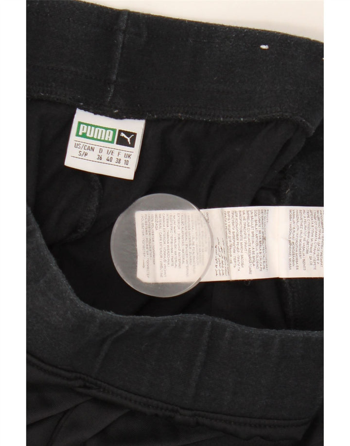 Calça de treino feminina Puma Joggers UK 10 pequena listrada preta de poliéster