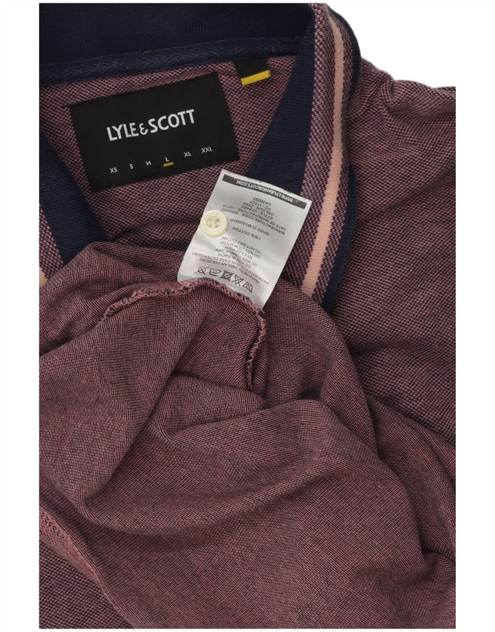 Camisa polo masculina Lyle & Scott grande algodão rosa