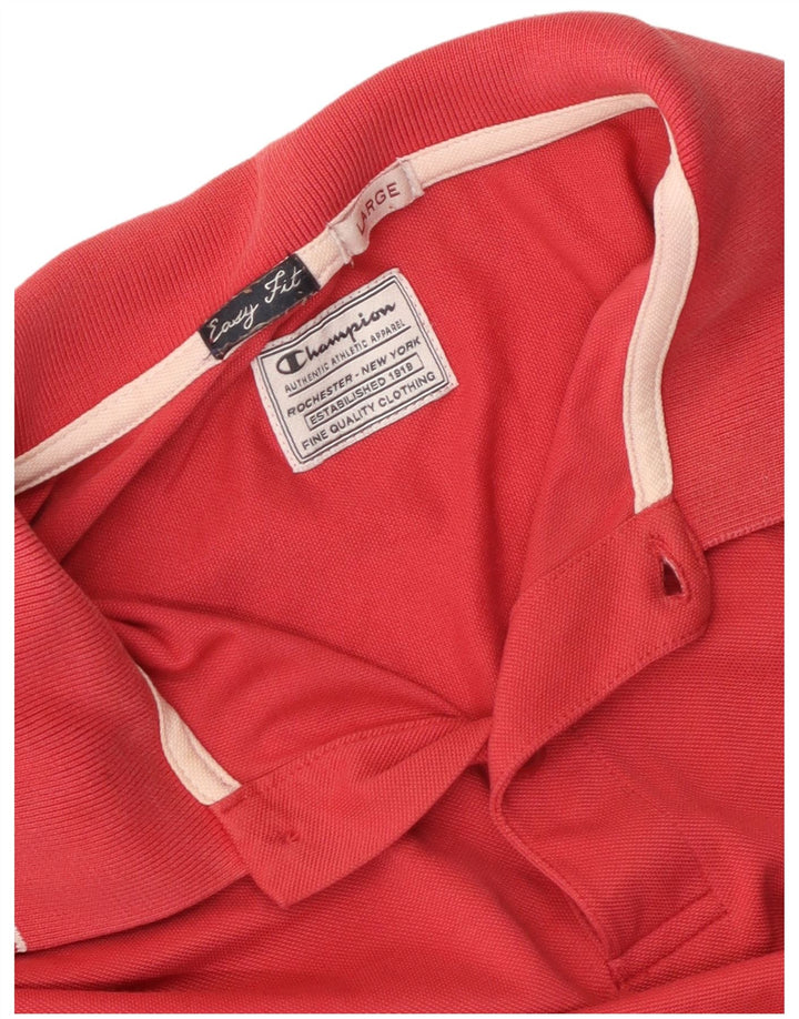 CAMPEÃO Camisa polo masculina Easy Fit grande vermelha