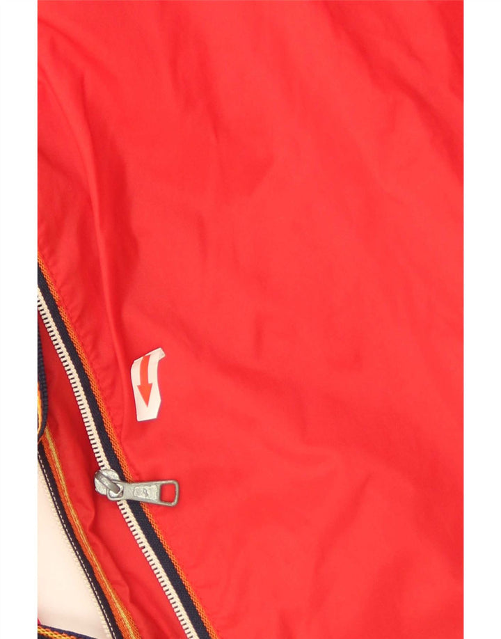 Jaqueta de chuva masculina com capuz K-Way UK 42 XL vermelha