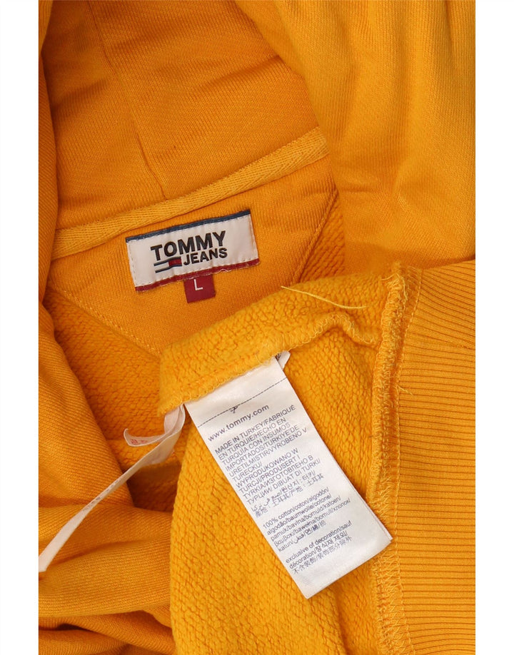 Suéter feminino TOMMY HILFIGER com capuz oversized UK 16 grande amarelo