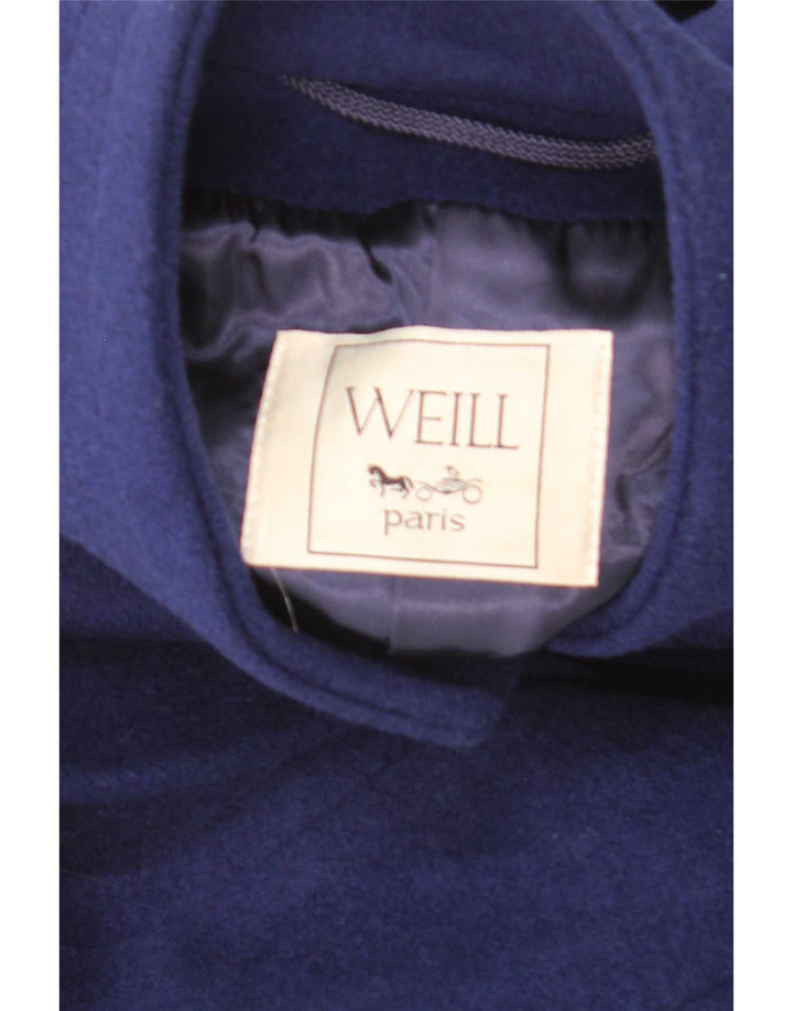 Sobretudo feminino Weill solto EU 40 lã azul marinho médio