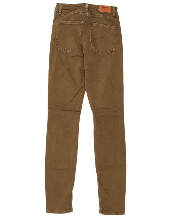 Jeans Tommy Hilfiger feminino cintura alta slim W27 L32 cáqui