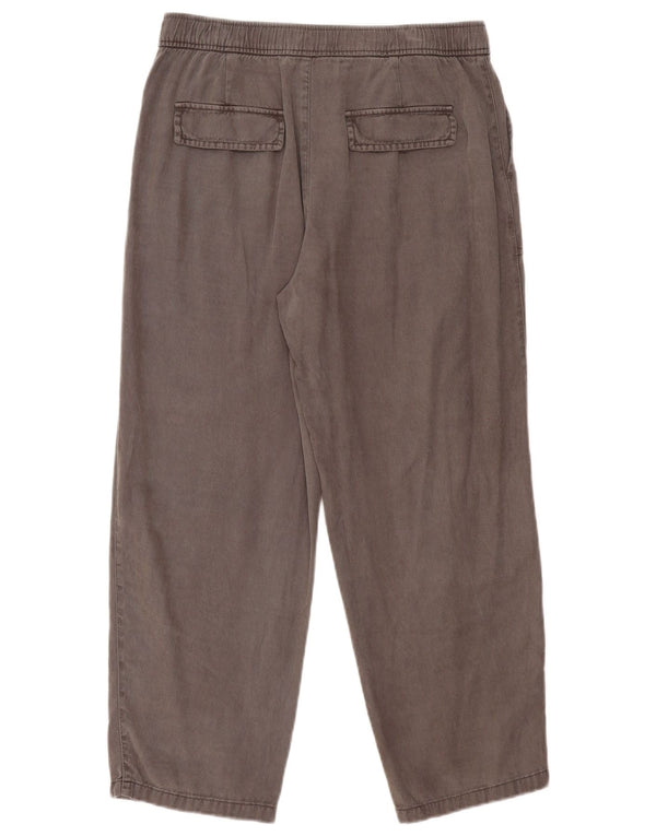 Calça feminina Zara cintura alta solta corte médio W28 L26 cinza