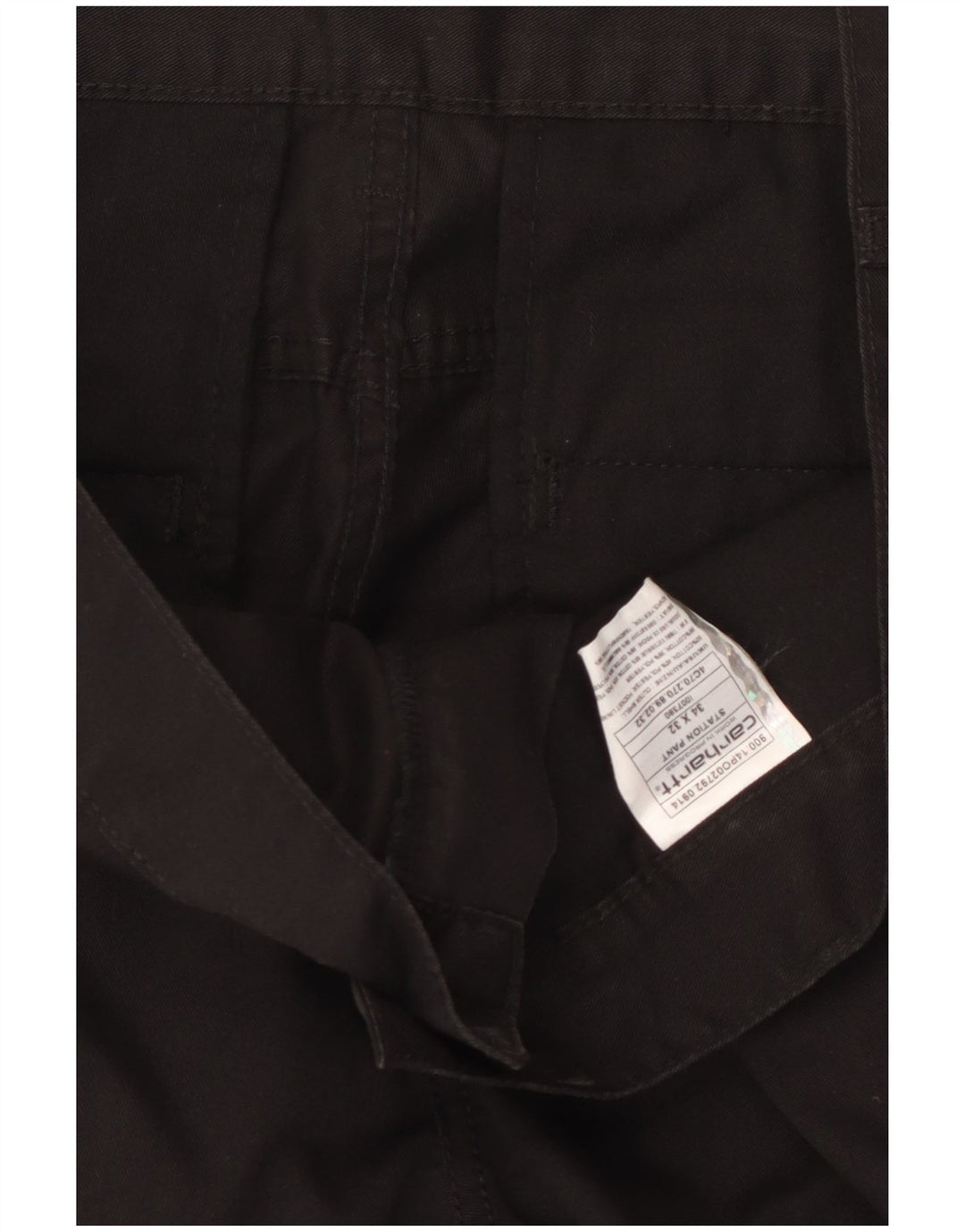 Calça chino reta masculina CARHARTT W34 L32 algodão preto