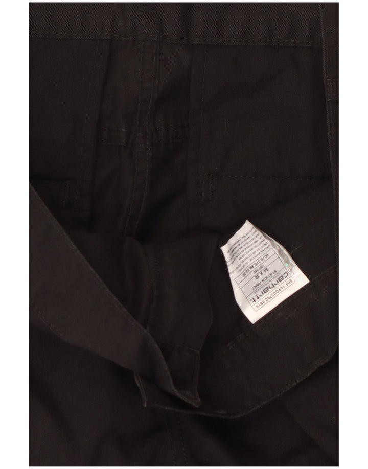 Calça chino reta masculina CARHARTT W34 L32 algodão preto