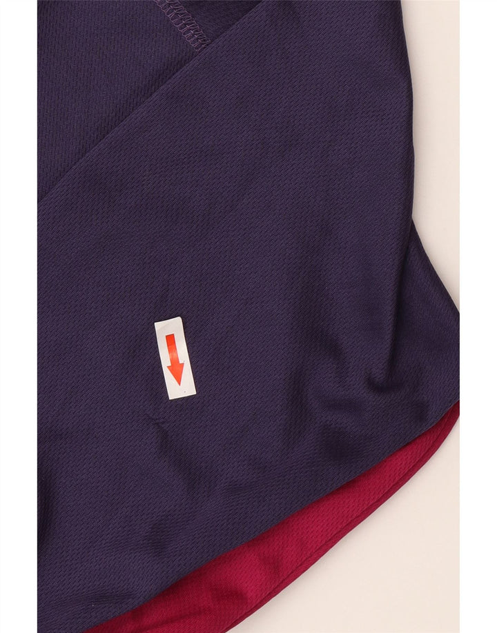 Top feminino Mountain Warehouse manga comprida UK 12 bloco colorido roxo médio