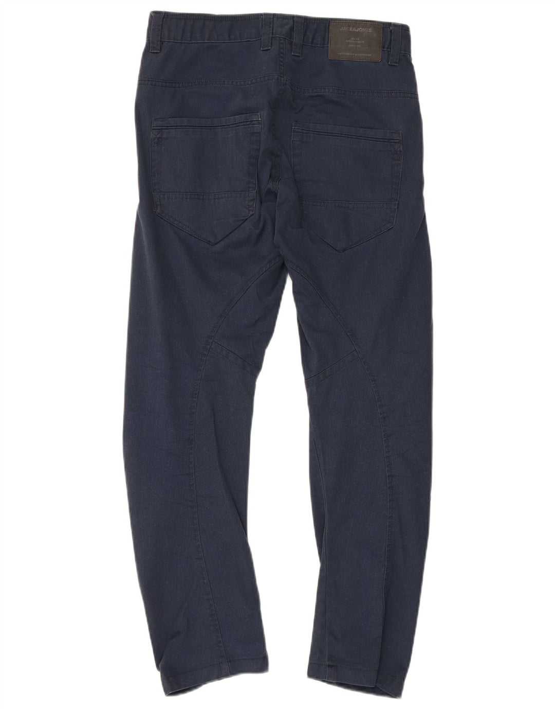 Calça masculina reta casual Jack & Jones W30 L30 poliéster azul marinho