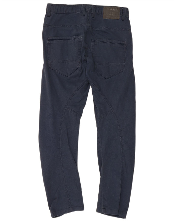 Calça masculina reta casual Jack & Jones W30 L30 poliéster azul marinho