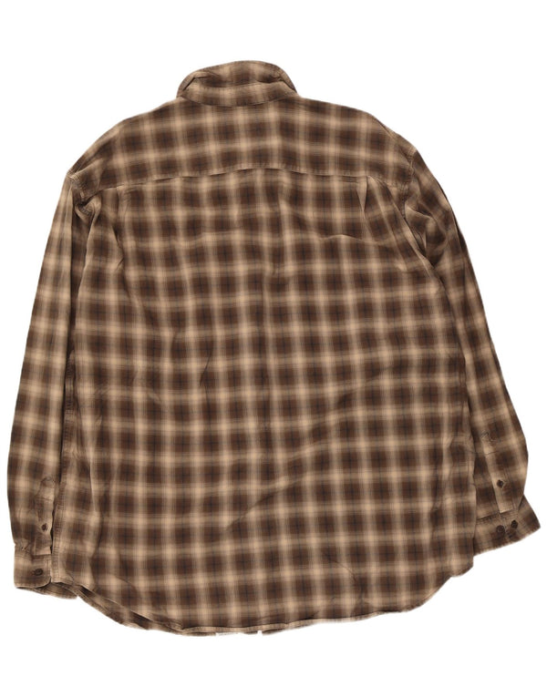 Eddie Bauer Mens Tall Shirt 2XL Beige Check Cotton