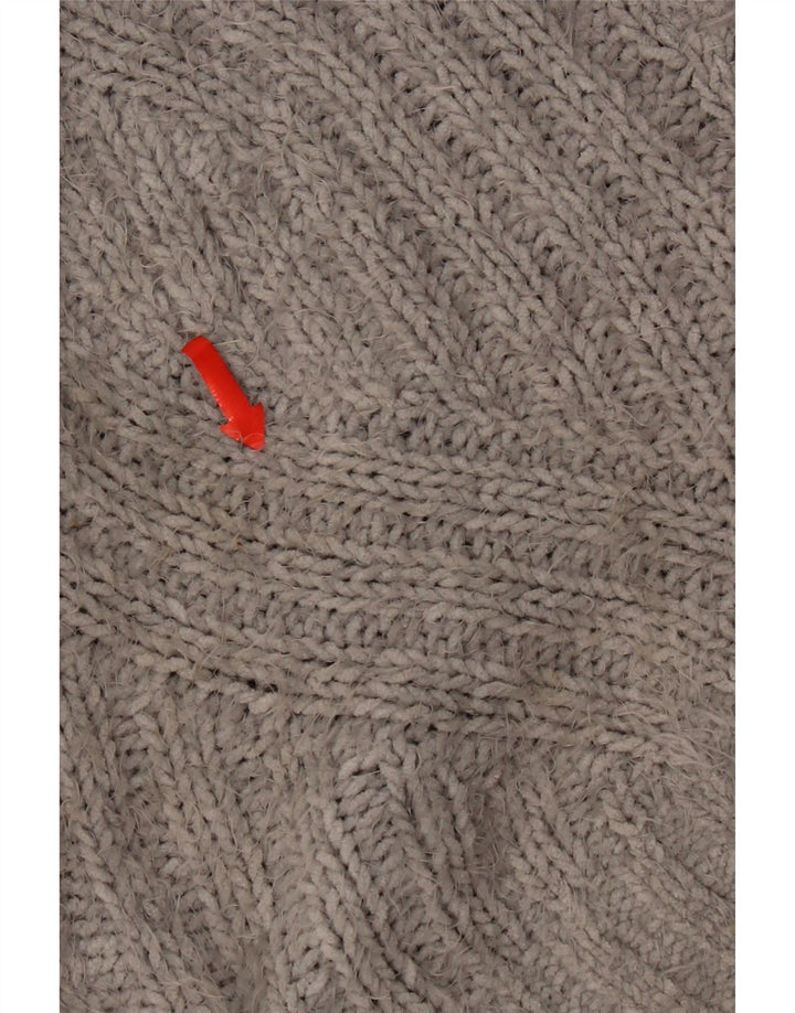 Suéter cardigã feminino grande Marks & Spencer UK 18 XL cinza poliéster