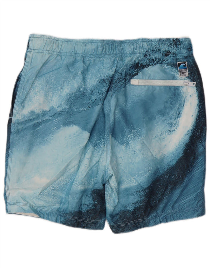 Shorts de natação masculino Superdry Graphic XL azul tie-dye poliéster