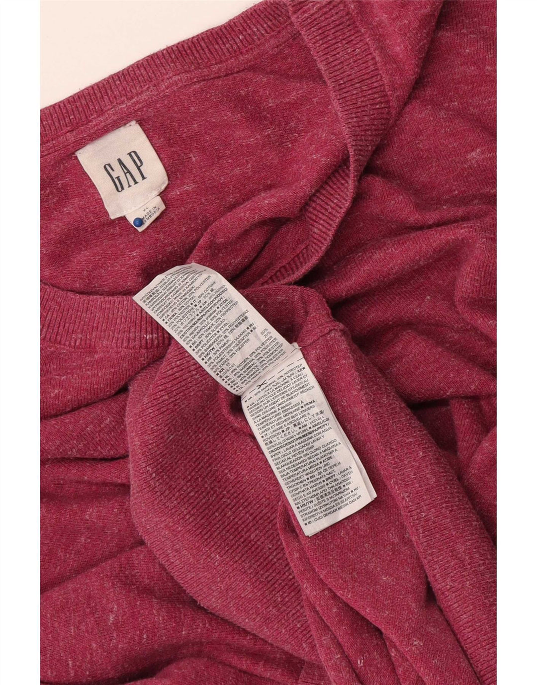 Suéter masculino Gap com gola redonda XL algodão manchado vermelho
