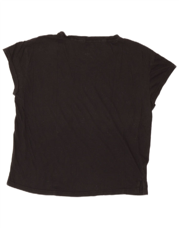 Camiseta feminina PUMA com estampa oversized UK 10 pequena preta