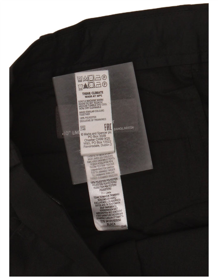Calça masculina de ajuste regular Marks & Spencer W40 L33 poliéster preto
