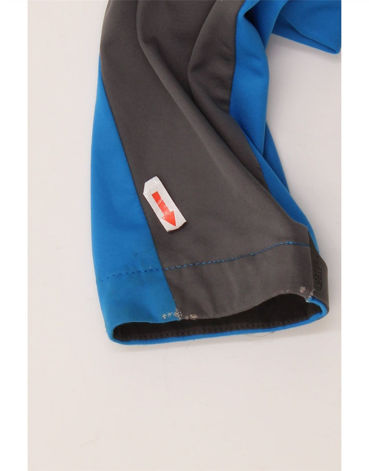 Jaqueta masculina de moletom The North Face em poliéster colorblock azul médio