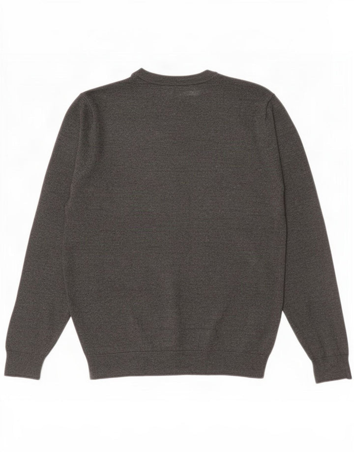Zara Suéter masculino com gola redonda cinza médio
