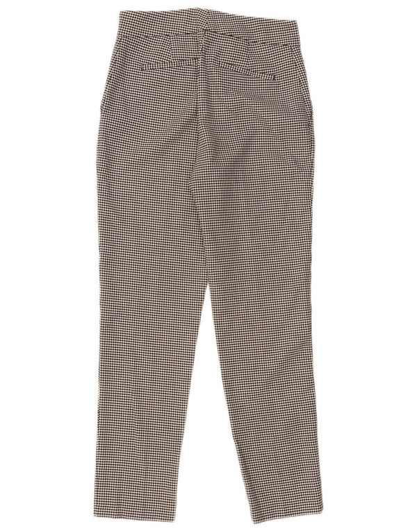 Calça feminina Reiss de cintura alta UK 10 pequena W28 L29 preta Houndstooth