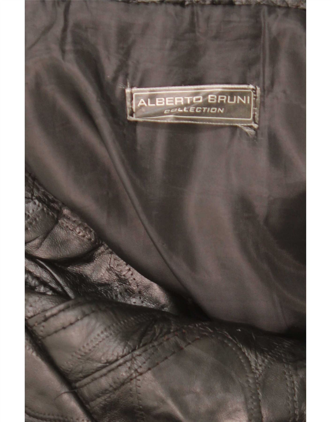 Casaco de couro masculino Alberto Bruni Reino Unido 40 grande couro preto patchwork