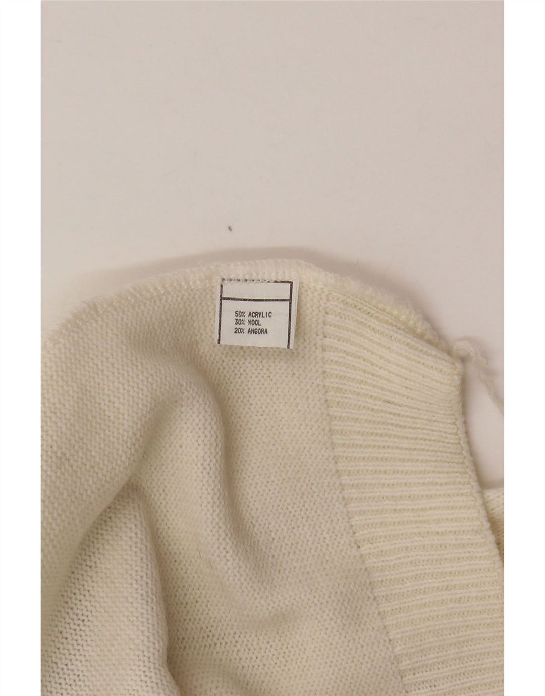 Suéter feminino VINTAGE com gola tartaruga Reino Unido 16 grande branco Fair Isle