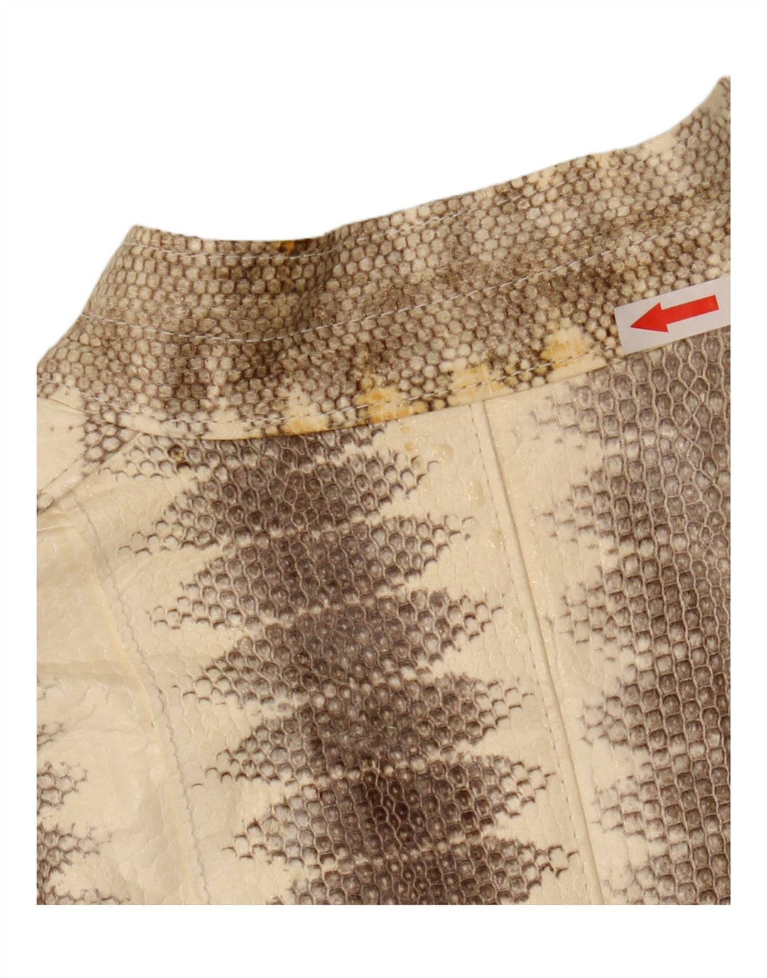 Jaqueta de couro masculina Lee Sands UK 40 grande bege estampa animal